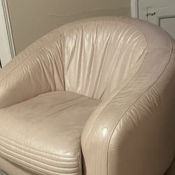 GENUINE LEATHER 3 Seat Sofa & 2 Club Chairs 