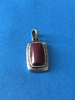 Pendant necklace charm sterling silver agate