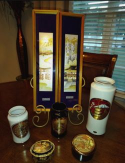 Chokin Japanese Gold And Silver Vases Etc