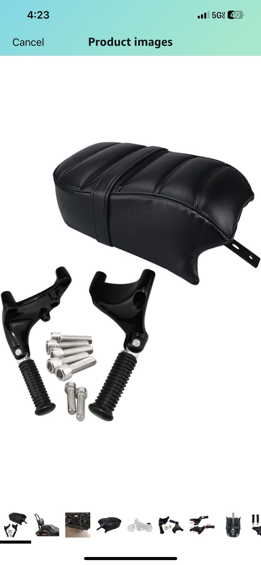 Harley Davidson Sportster passenger seat and foot pegs