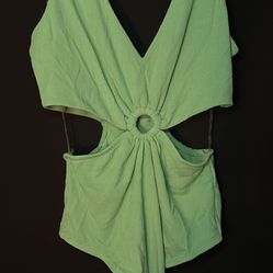 Wild Fable Green Cutout Bodysuit