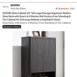 Dark Gray Shoe Cabinet