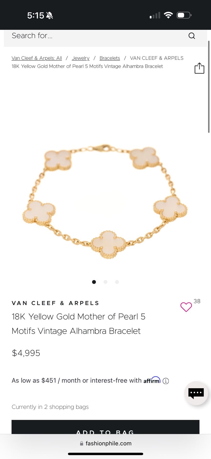 Van Cleef 18K gold