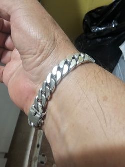 .925 BRACELET 8" CUBAN LINK SOLID IN NORWALK  ESCLAVA