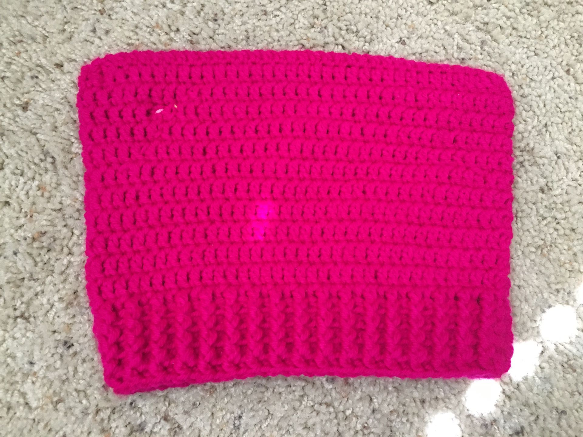 Knit or crocheted beanie hat