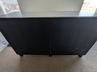 Black and White Two-Door Storage Cabinet/ Media Center