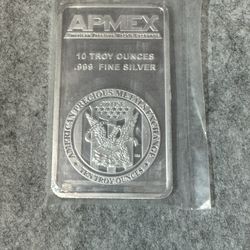 10 Troy Ounces .999 Fine Silver Bar 