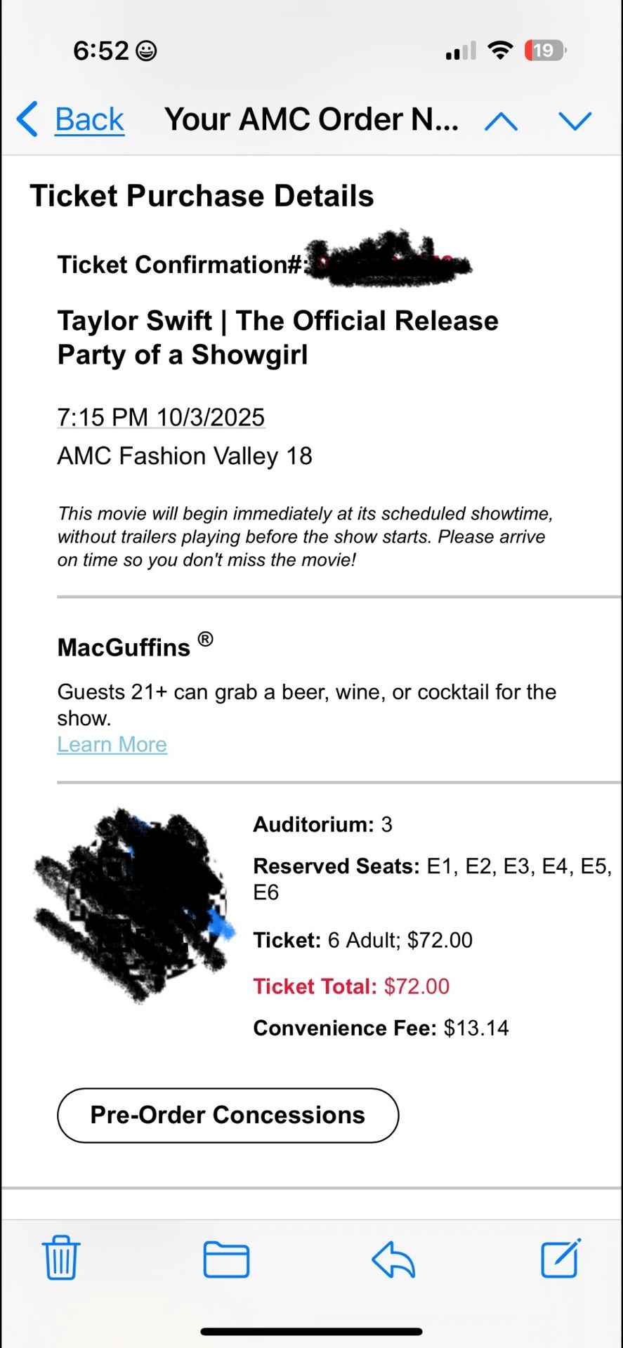 TAYLOR SWIFT OFFICIAL RELEASE PARTY MOVIE TICKETS