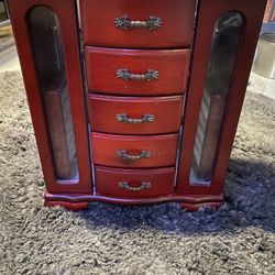 Red Wood Jewelry Box