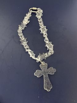 Grailed Locked Transparent Barbed Cross Chain