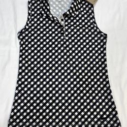 Nike Dri Fit Victory Golf Tank NWT Women’s All over Print Sz XS Checkered