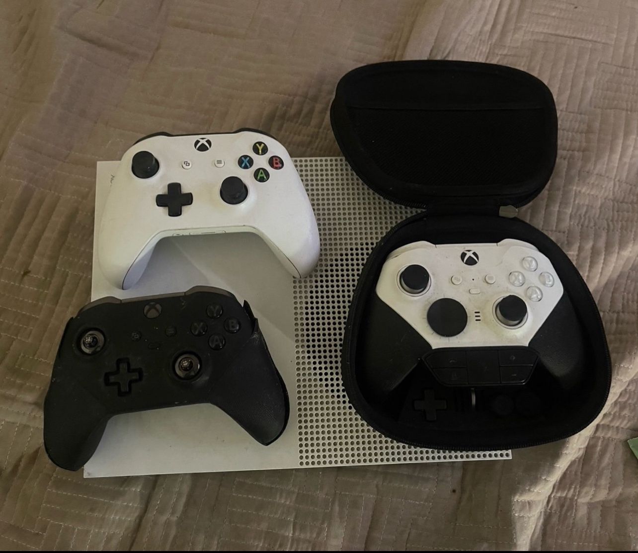 One TB Xbox One S with extra controllers 