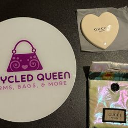 GWP Gucci Compact Mirror With Pouch- Tan