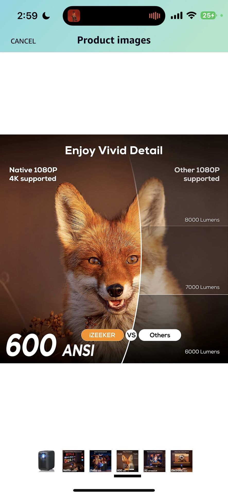 iZEEKER Projector, Netflix WiFi Projector with Bluetooth, Real 600 ANSI Lumen, Native 1080P Support 4K and Dolby Audio TVs & Media players