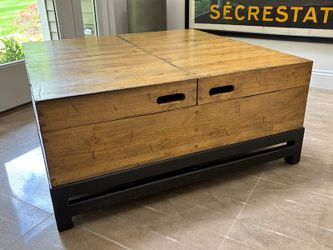 Unique Solid Wood Coffee Table with Hidden Storage – One of a Kind