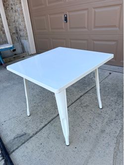 Heavy Enamel Metal Square Table
