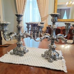 Wm Rogers Silver Plated Candelabras