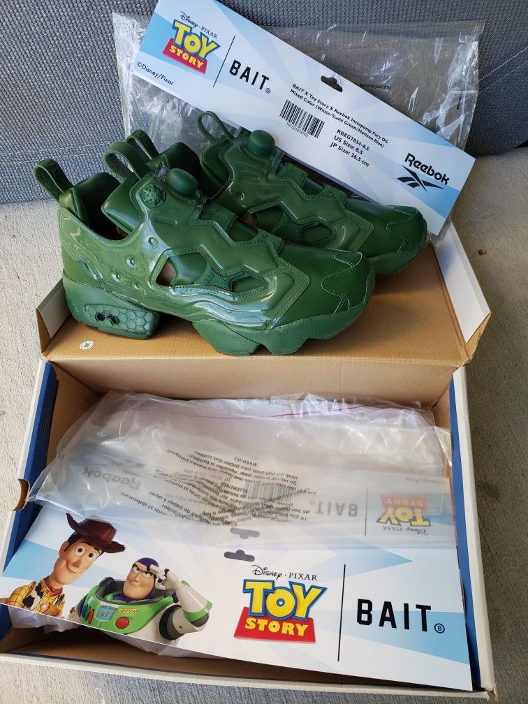 Deadstock 2020 BAIT x TOY STORY Army Men - Reebok Instapump Fury size 8.5 men's 