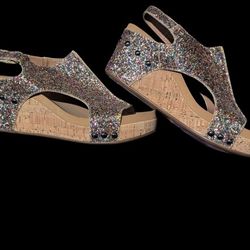 Corky's Carley Wedge Sandal In Confetti Glitter 