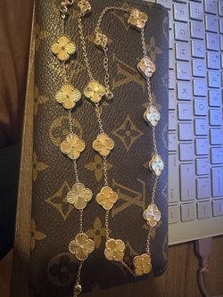 14k gold  necklace and bracelet set
