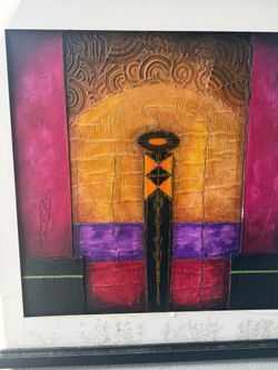 Painting Frame Glass Broke, But Painting Is In Good Condition.