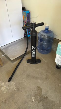Funkee-branded hand pump designed for use with inflatable stand-up paddleboards (SUPs). 
