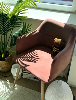 Modern Pink Velvet Accent Chair