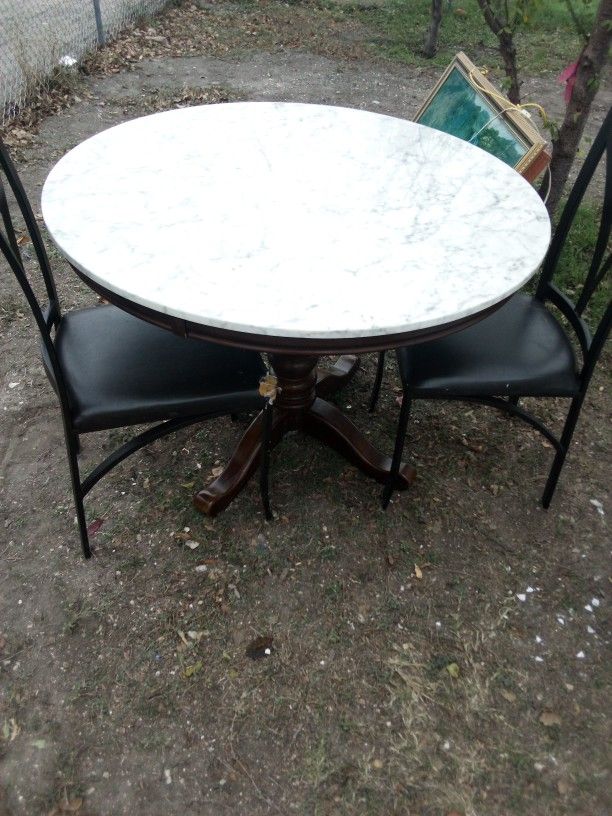 Table With 2 Chairsmarble Type