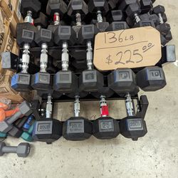 Rubber Hex Head Dumbbell Set With Rack
