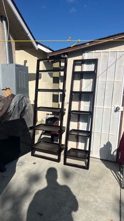 Crate & Barrel leaning shelves