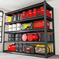 47.2" W x 18" D x 78" H Storage Shelves, Adjustable Garage Shelving, 5 Tier Metal Shelves Unit