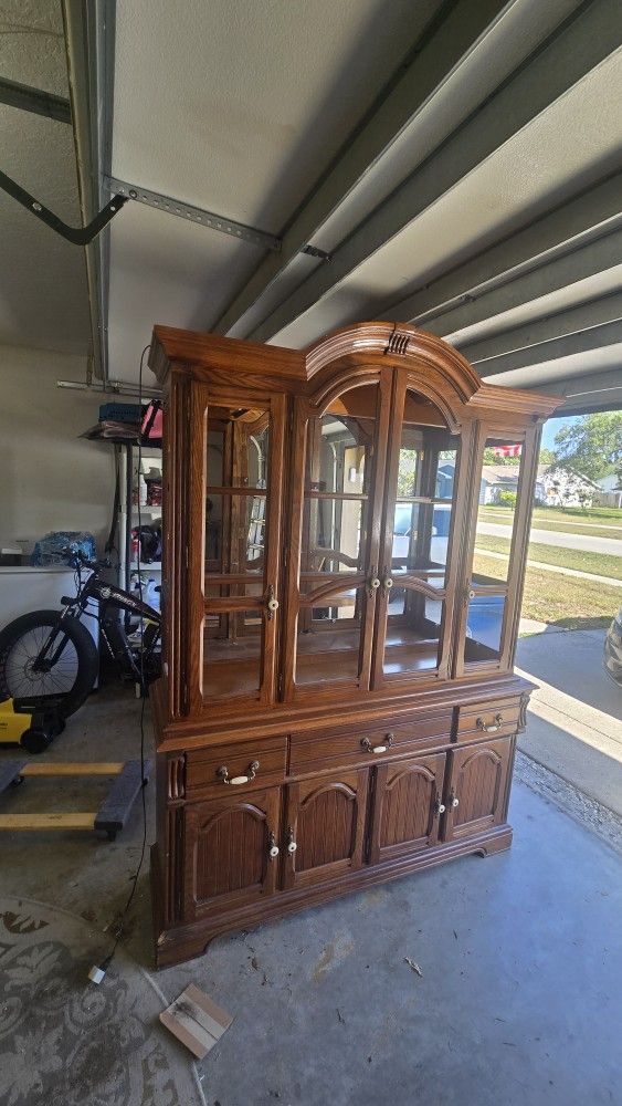 Antique Dining Set With China Hutch