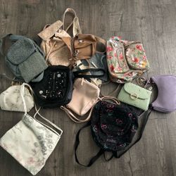 Bunch of girls bags