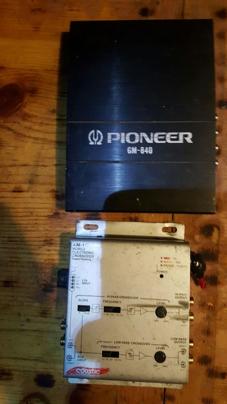 Pioneer GM-840 4 channel power amp & XM-1 mobile electronic crossover