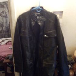 ,  J Peterman Black Leather Jacket
