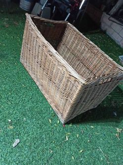 Large Rectangular Handwoven Wicker Basket