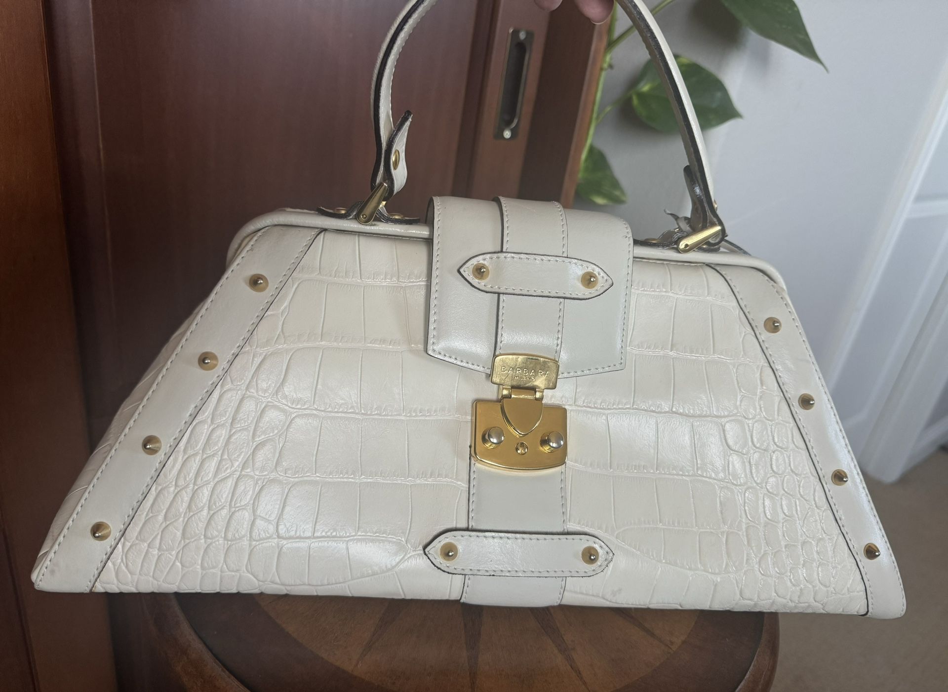 Unique Barbara Milano Leather Handbag