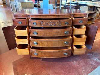Vintage Federal Revival Solid Wood 12-Drawer Dresser