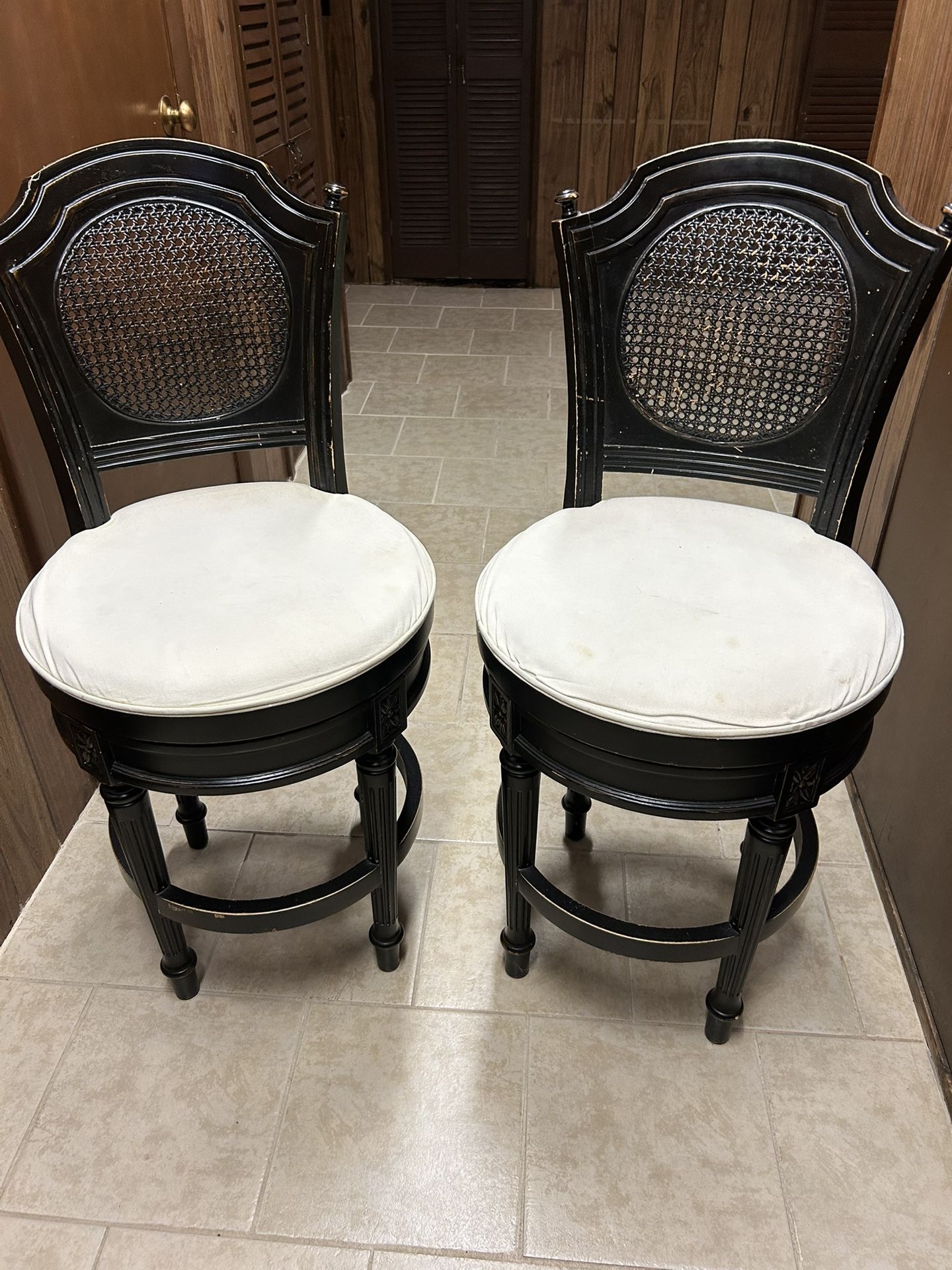 Ethan Allen Swivel Barstools (Set of 2)