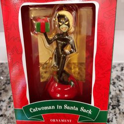 Vintage Warner Bros Studio Store Catwoman In Santa Sack Christmas Ornament - New In Box 
