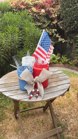Fourth of July Jar Spoon Fork Knife Holder