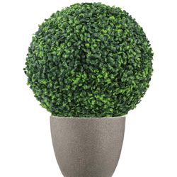 Sunnyglade 2 PCS 19.7 inch 4 Layers Artificial Plant Topiary Ball Faux Boxwood Decorative Balls for Backyard, Balcony,Garden, Wedding and Home Décor (