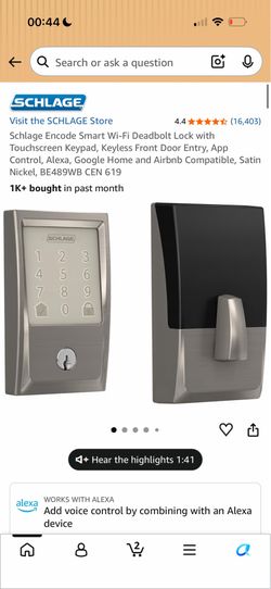 Brand new Schlage encode door lock deadbolt key pad