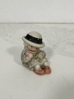 Vintage Little Girl with Rose Flower Bahner Studios #487651 Alaska Momma 1998