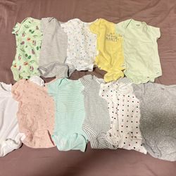 0–3M Baby Onesies – 11 Pieces Bundle (Good Condition)