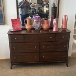 WOODEN DRESSER WITH NIGHT STANDS 