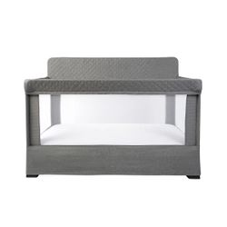 LUNAIRE FULL SIZE MESH CRIB AND PLAYARD - CHARCOAL TWEED