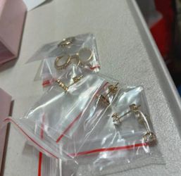 Gold-Tone Rings and Stud Earrings Set
