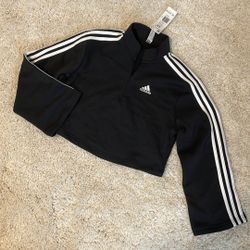 New crop top adidas sweatshirt black white xs small medium warm