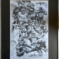 Seahawks Pencil Drawn Print 2013